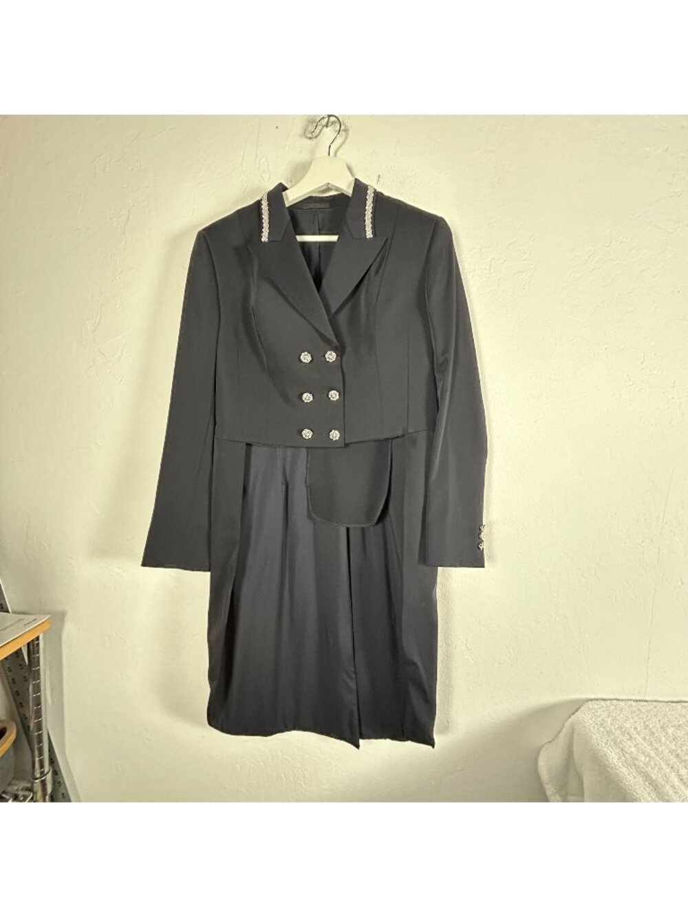 R.J. Classics Xtreme Equestrian Show Dress Coat Size 4R Double Breasted Black